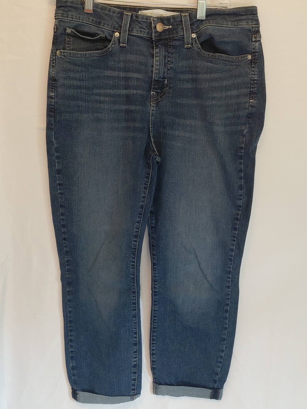 Signature by Levi Strauss Women’s Boyfriend Jeans - Dark Blue Wash